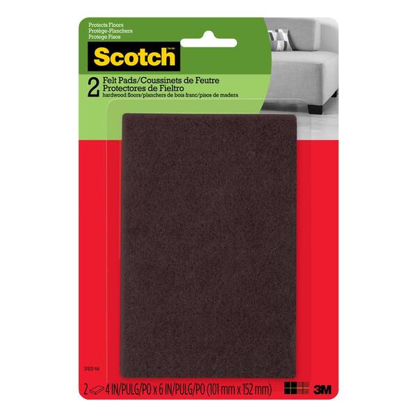 3m Scotch 4 In X 6 Brown Rectangle, Hardwood Floor Furniture Protectors Home Depot