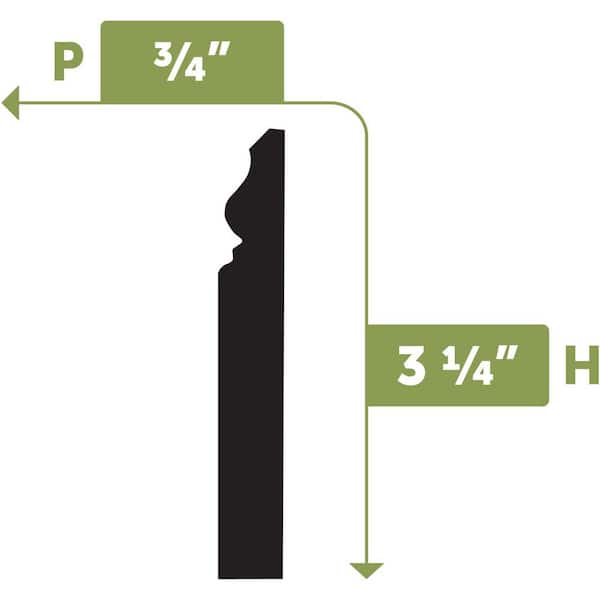 3/4 in. x 144 in. x 3 1/4 in. Resin Baseboard Flexible Moulding