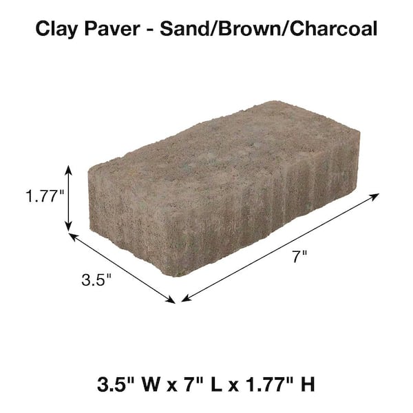 Pavestone Paper Sample Only of Clayton 3.5 in. W x 7 in. L x 1.77 in. H Sand/Brown/Charcoal Blend Concrete Paver (1-Piece)