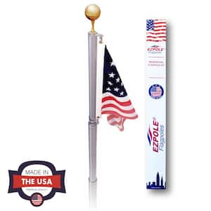Liberty 21 ft. Aluminum Telescopic Flagpole Kit with Swivels