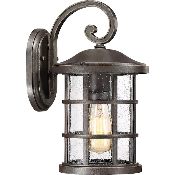 Crusade 1-Light Bronze Outdoor Wall Lantern Sconce