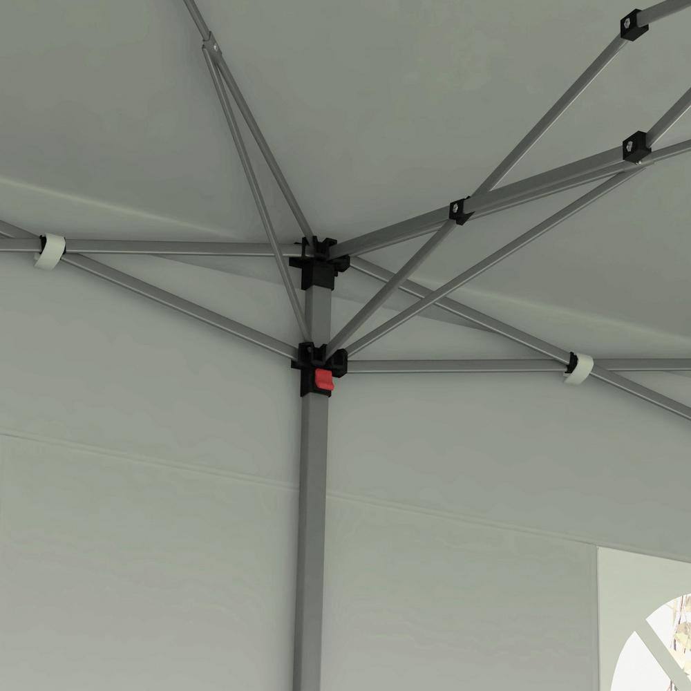 19 ft. Gray Pop Up Canopy Tent with Removable Sidewalls and Windows