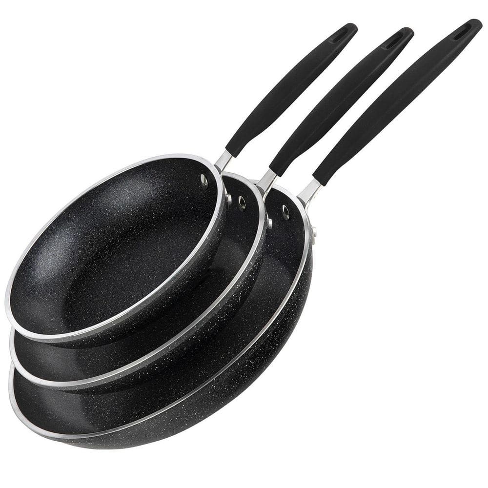 Granite Rock Mineral Enforced Non-Stick Frying Pan, Black