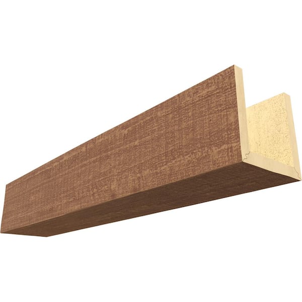 Ekena Millwork Endurathane 8 in. H x 4 in. W x 10 ft. L Rough Cedar Toffee Faux Wood Beam