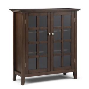 Acadian Solid Wood 39 in. Wide Transitional Medium Storage Cabinet in Natural Aged Brown