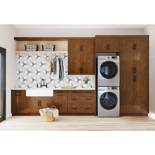 75 Laundry Room with an Utility Sink and Shaker Cabinets Ideas You