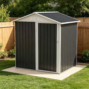 5 ft. W x 4 ft. D Metal Storage Shed Outdoor Garden Shed with Door and Vents in Grey (20 sq. ft.)