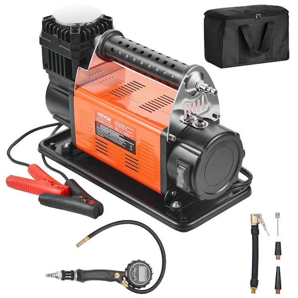 12-Volt Heavy Duty Air Compressor-with Digital Pressure Gauge Tire Inflator Kit, 7.06 CFM Portable Tire Inflator