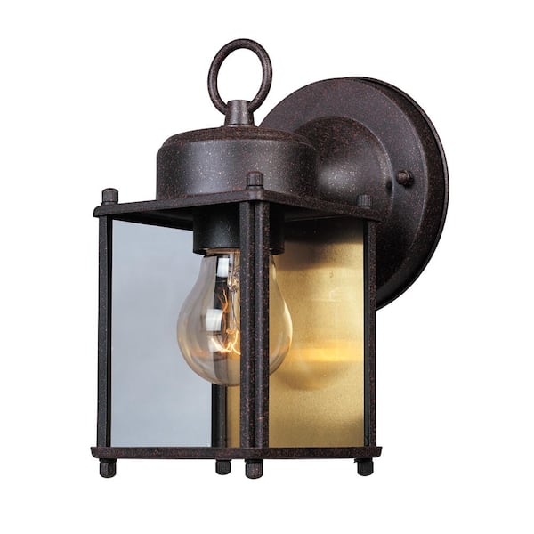 Designers Fountain Preston Rustic Patina 1-Light Outdoor Line Voltage Hardwired Porch Light Wall Sconce with No Bulb Included