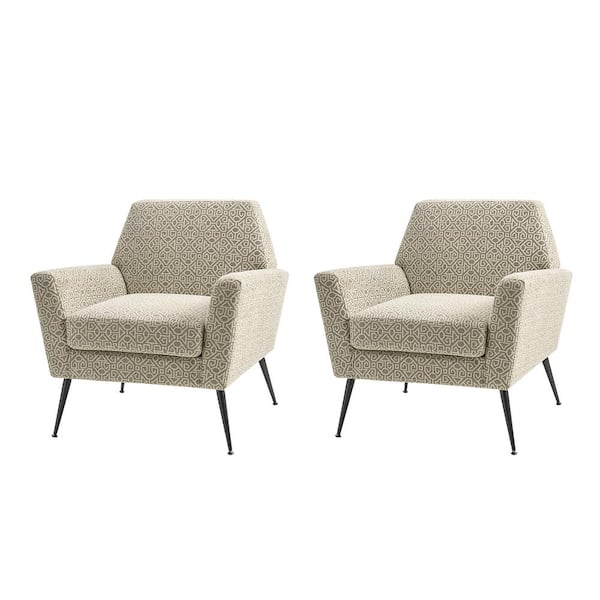 JAYDEN CREATION Anton Harbor Mid-century Modern Armchair with Sleek Metal Legs Set of 2