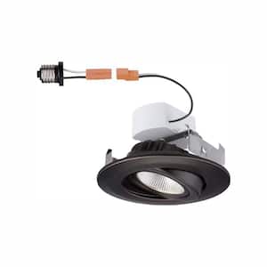 4 in. Bronze Recessed Can Light LED Gimbal Trim
