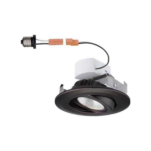 Commercial Electric 4 in. Bronze Recessed Can Light LED Gimbal Trim
