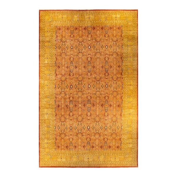 Mogul One-of-a-Kind Handmade Orange 18 ft. 7 in. x 11 ft. 10 in. Indoor Area Rug