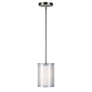 Shaw 1-Light Brushed Nickel Pendant with Satin Opal Glass