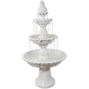 59 in. 3-Tier Welcome Outdoor Water Fountain