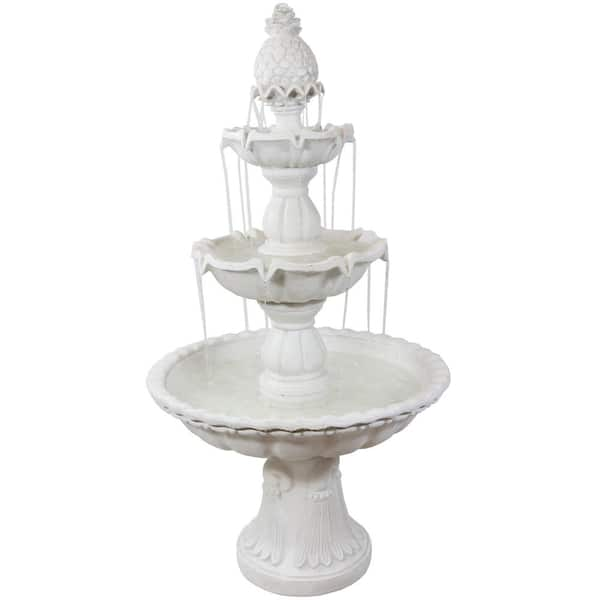 Sunnydaze 59 in. 3-Tier Welcome Outdoor Water Fountain