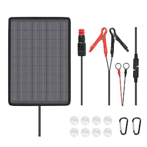 10-Watt 18V Outdoor Portable Monocrystalline Solar Panel Battery Maintainer Trickle Charger