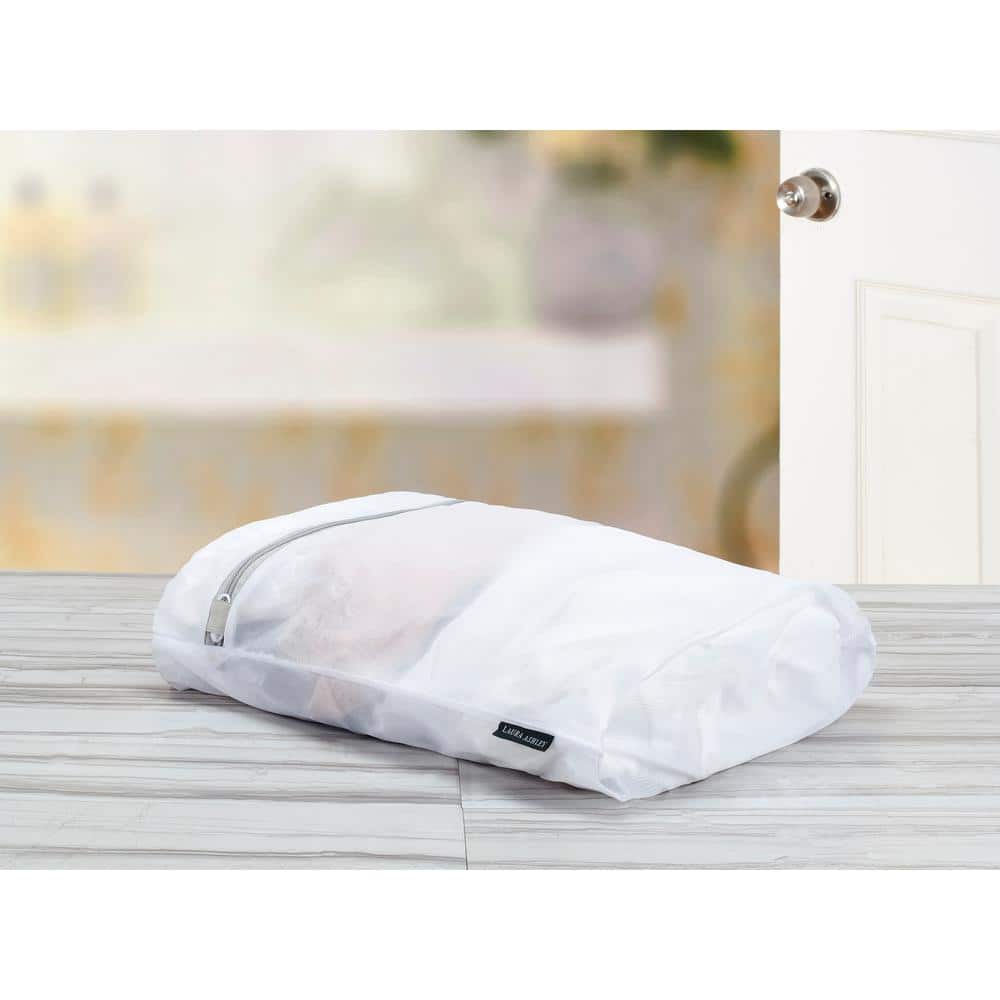 Large White Mesh Laundry Wash Bag with Zipper Closure
