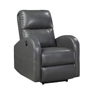 Sonata Gray Faux Leather Upholstered Power Recliner