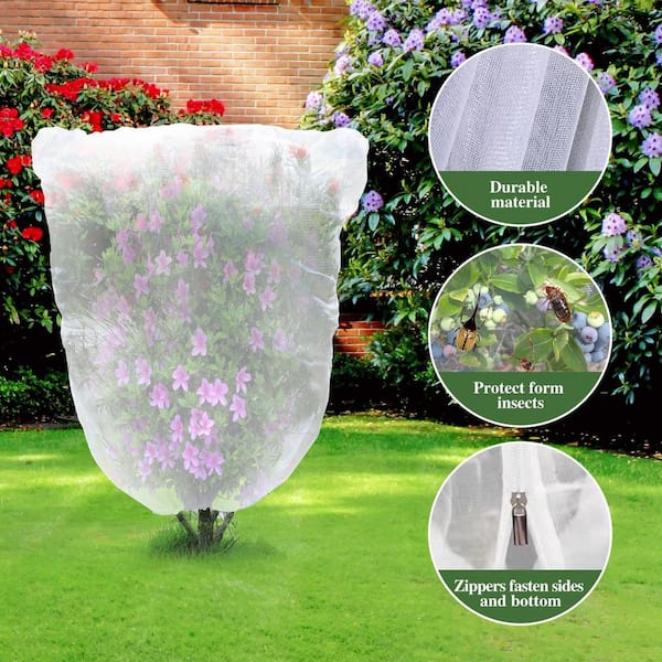 84 in. H x 72 in. W Drawstring Insect Net Outdoor Tree Cover Plant