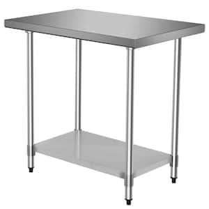 36 in. Silver Stainless Steel Commercial Kitchen Utility Table