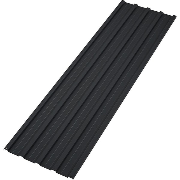 Ejoy 8 ft. Galvanized Steel Roof Panel in Black Color