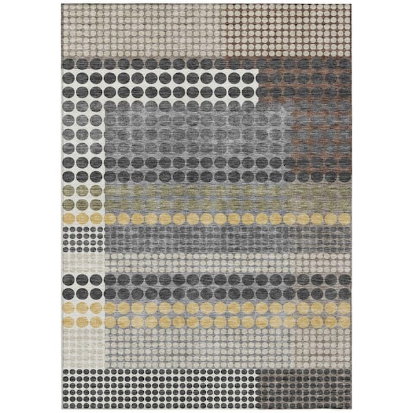 Chantille Machine Washable Indoor/Outdoor Abstract ACN2445 Black 5 ft. x 7 ft. 6 in. Area Rug