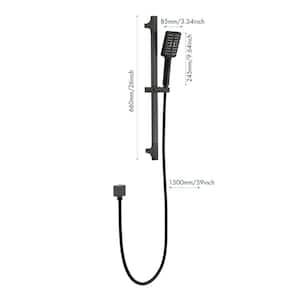3-Spray Multi-Function Wall Bar Shower Kit with Hand Shower in Matte Black