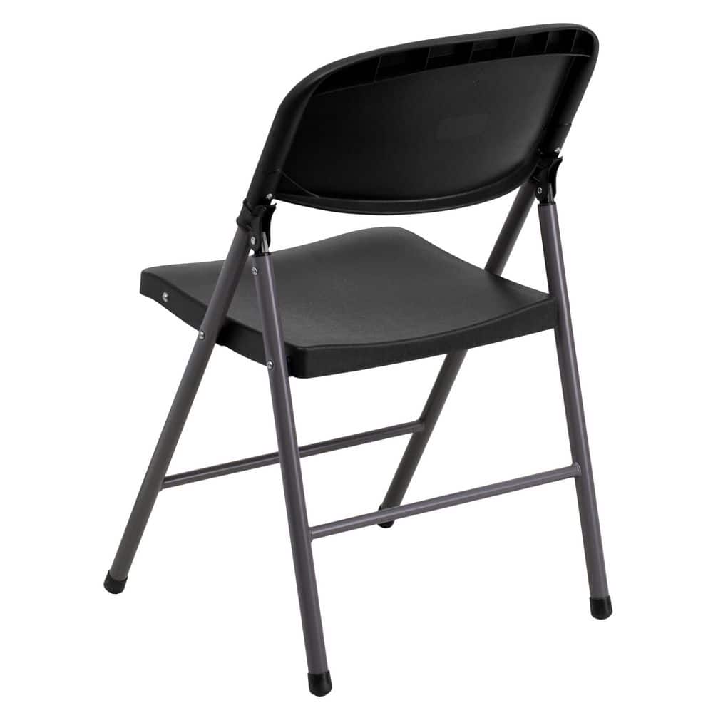 Elegant Black Metal Folding Chair for Versatile Seating
