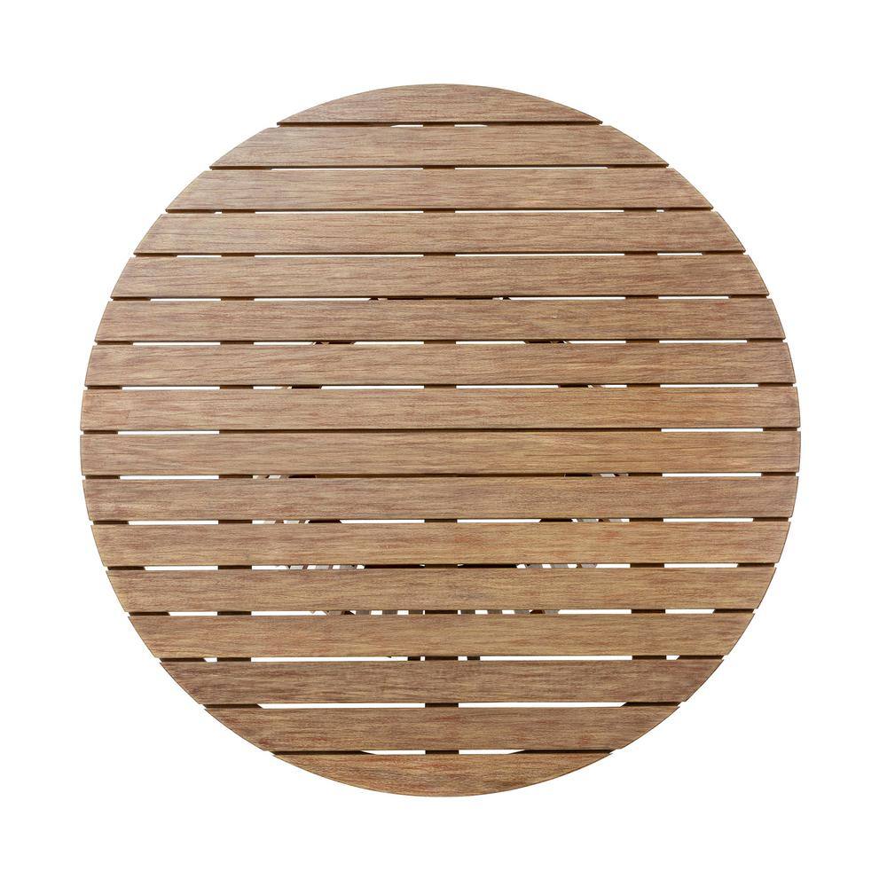 Escondido 55" Round Light Eucalyptus Outdoor Dining Table
