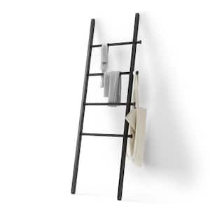 LEANA 4 Bar Freestanding Towel Rack ladder BLACK