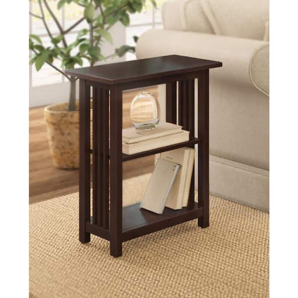 Alaterre Furniture Espresso 2-Shelf End Table