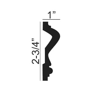 1 in. x 2-3/4 in. x 6 in. Long Dotted Polyurethane Panel Moulding Sample