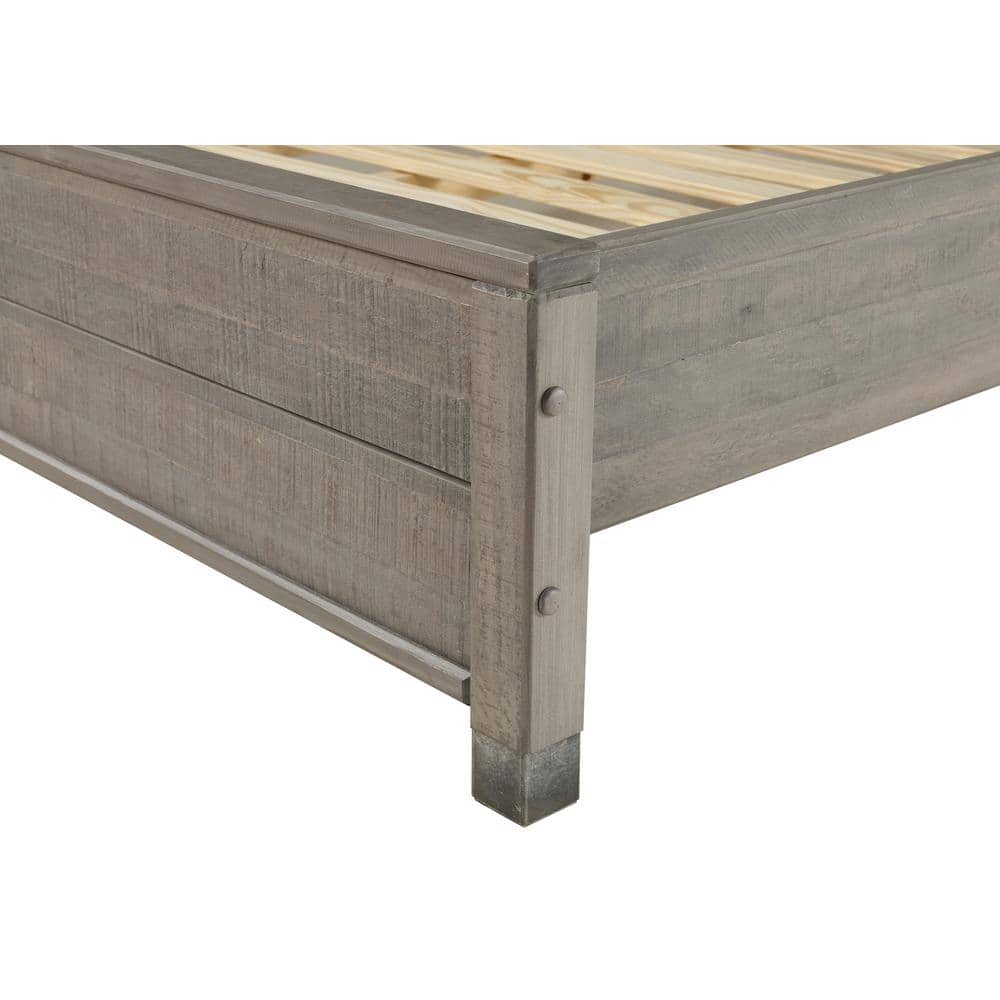 Baja Full/Double Driftwood Grey Solid Pine Platform Bed