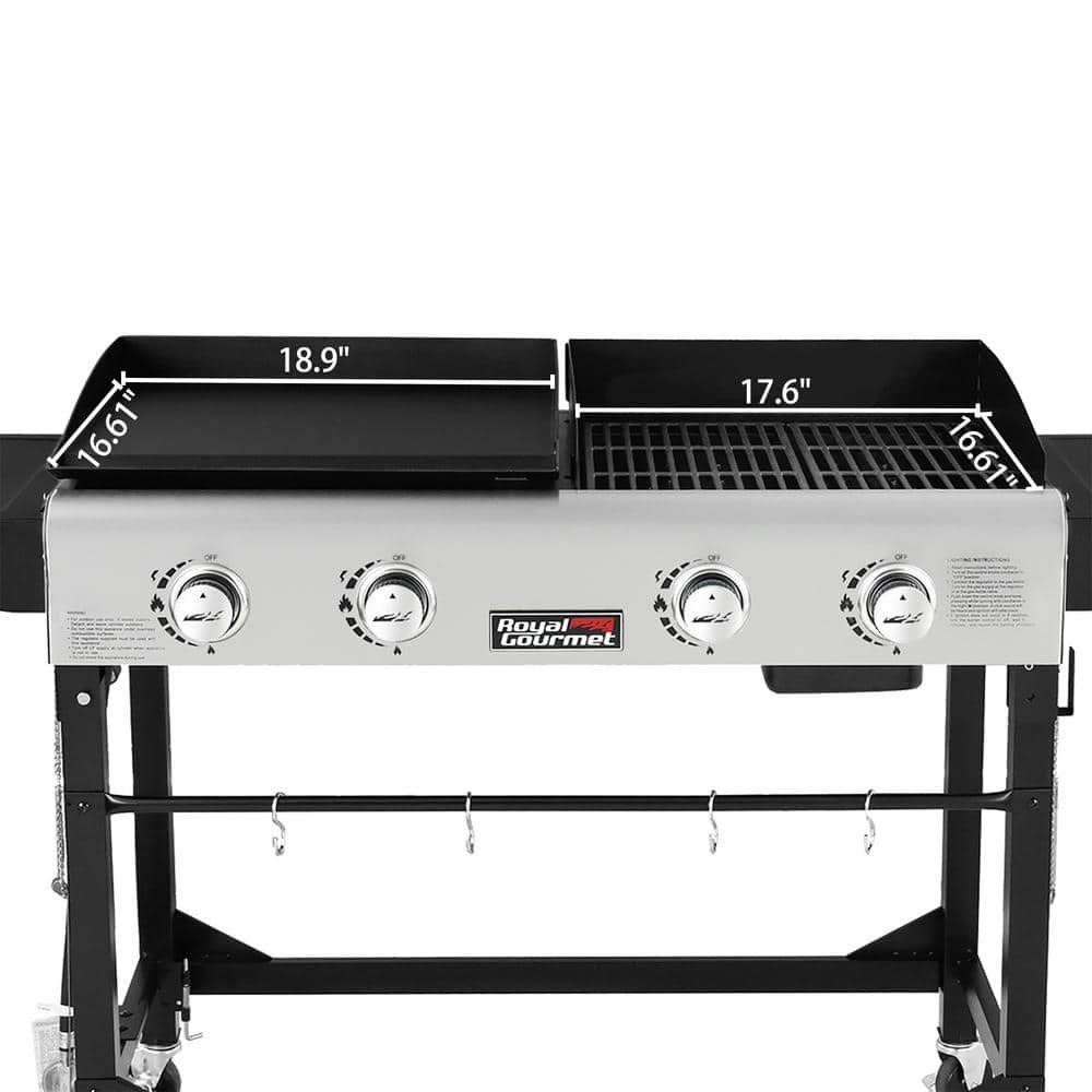 Royal Gourmet 66" Stainless Steel Propane Gas Grill with Side Burner