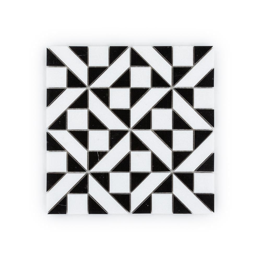 Jeffrey Court Cheque Moderne Black 11.75 in. x 11.75 in