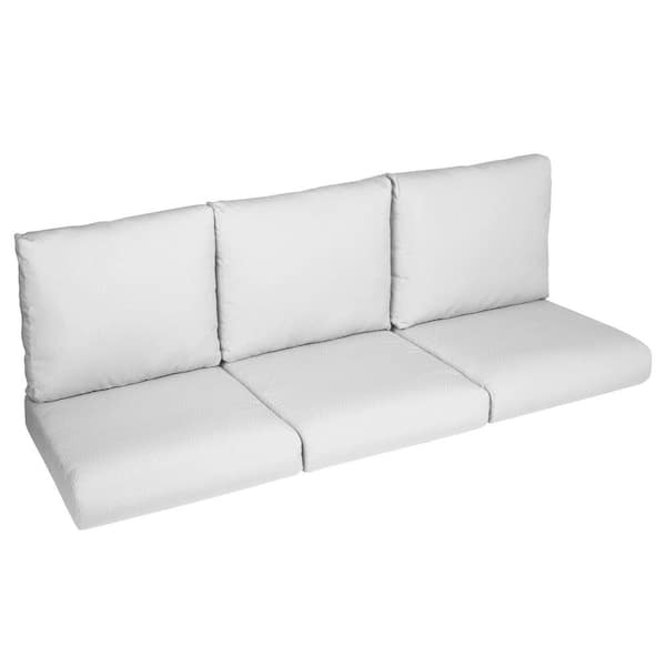 SORRA HOME Sorra Home 22.5 in. x 22.5 in. x 5 in. (6-Piece) Deep Seating Outdoor Couch Cushion in Sunbrella Retain Snow