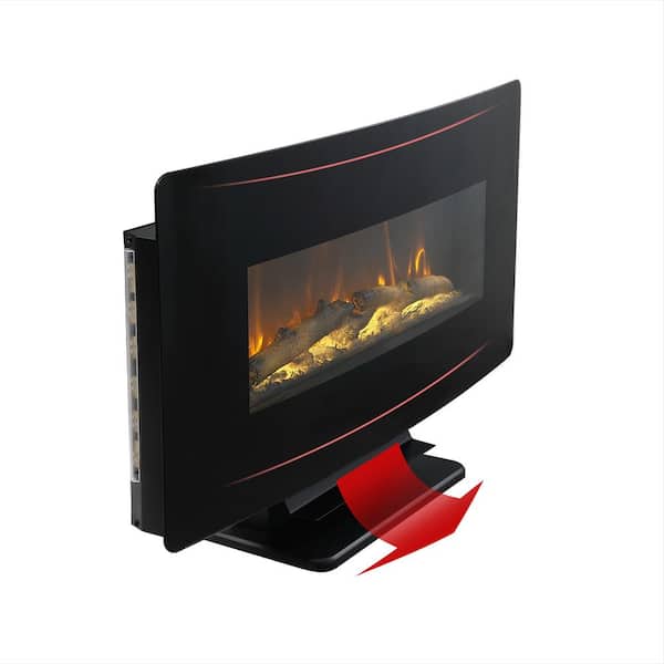 IDEAGLE Profile 30 in. W Warming Drawer, Curved Electric Fireplace, Freestanding or Wall Mounted Electric Fireplace