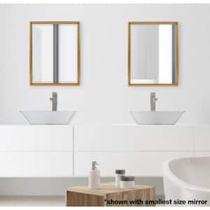 Calter 23.5 in. W x 35.5 in. H Framed Rectangular Beveled Edge Bathroom Vanity Mirror in Gold