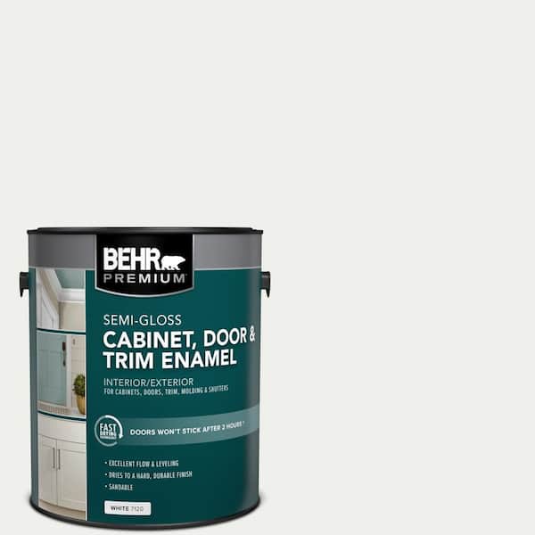 BEHR PREMIUM 1 gal. #57 Frost Semi-Gloss Enamel Interior/Exterior Cabinet, Door & Trim Paint