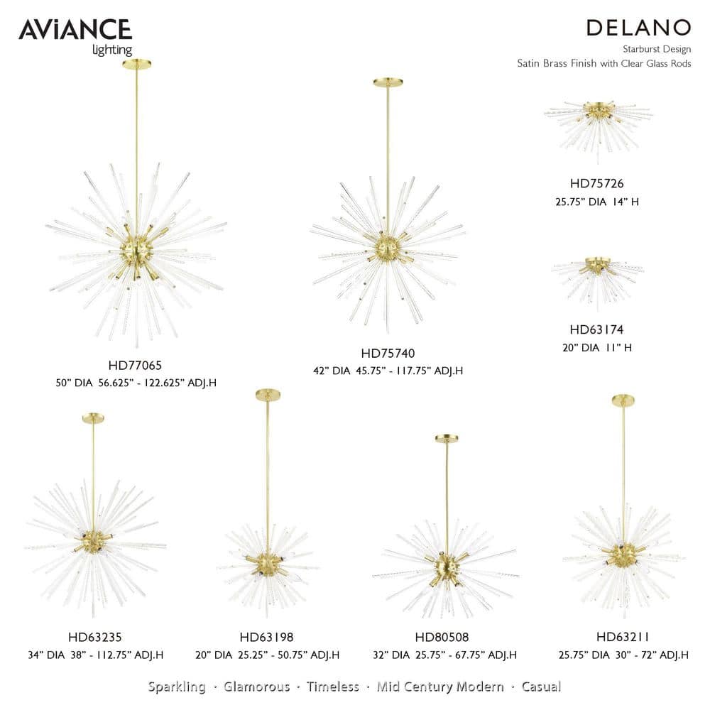 Elegant Satin Brass 6-Light Globe Chandelier with Crystal Rods
