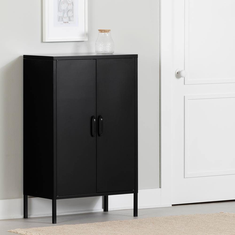 Black Metal Adjustable Shelving Kitchen Pantry Cabinet