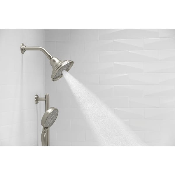 KOHLER Bancroft 3-Spray 6 in. Single Wall Mount Fixed Shower Head in Vibrant Brushed Nickel