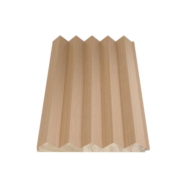 Ejoy 94.5 in. x 6 in. x 0.8 in. 5 Grid Triangle Wood Wall Siding Board in Light Oak Color (Set of 3-Piece)