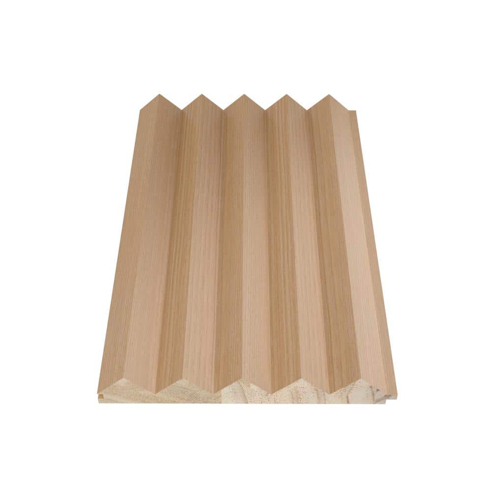 Ejoy 94.5 in. x 6 in. x 0.8 in. 5 Grid Triangle Wood Wall Siding Board