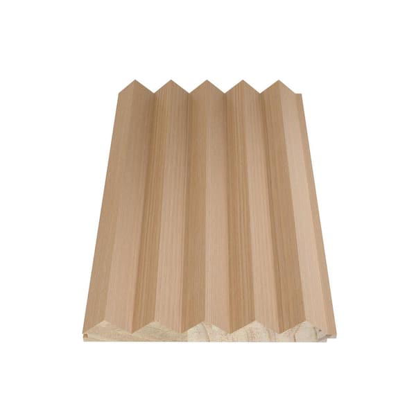 Ejoy 94.5 in. x 6 in. x 0.8 in. 5 Grid Triangle Wood Wall Siding Board (Set of 3 Piece)