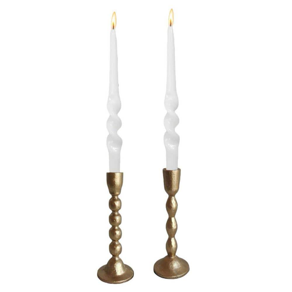 Antique Iron Candle Stand キャンドルスタンド 燭台 2 Antique Brass Gold Iron Candle Holders-Set of 2 Decorative Taper