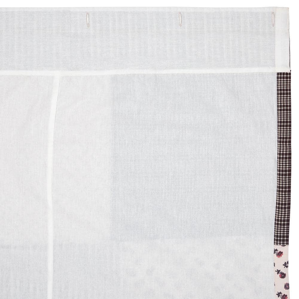 Florette Patchwork Brown and White Fabric Shower Curtain 72x72