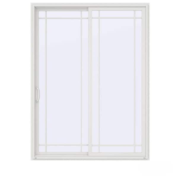 JELD-WEN 72 in. x 96 in. V-4500 Contemporary White Vinyl Left-Hand 9 Lite Sliding Patio Door