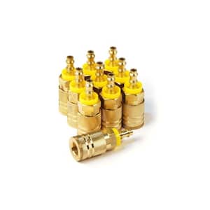 1/4 in. x 1/4 in. Push on Barb 6-Ball Industrial Brass Coupler Bulk Bagged (10-Pack)